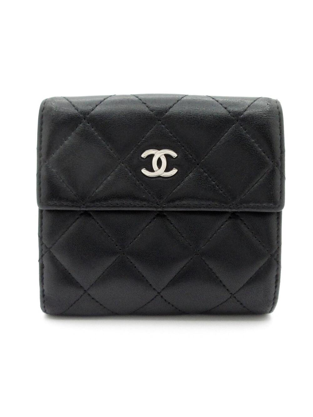 Chanel Matelasse Black Lambskin Double- #364141C95B